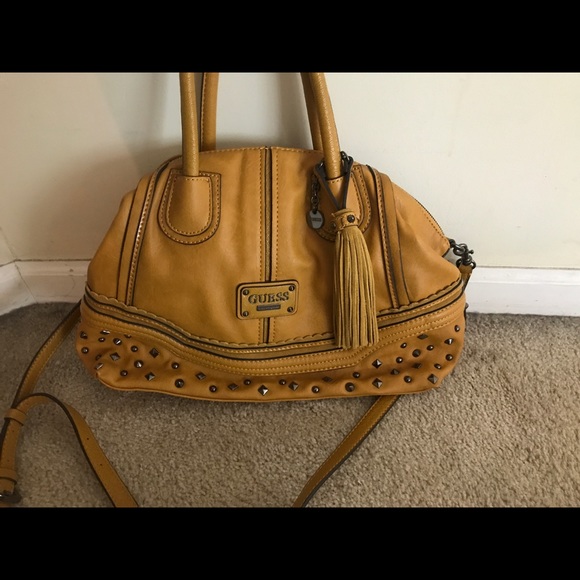 mustard yellow guess purse